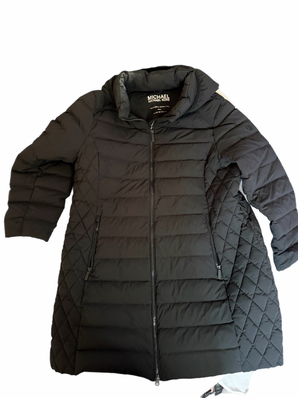 Michael Michael Kors Packable Down Fill Puffer Coat – Women’s XXL Black Hooded - Picture 3 of 10